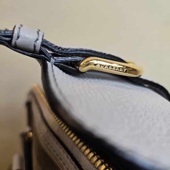 Burberry MILVERTON bag satchel check plaid gray leather NO STRAP - Picture 12 of 13